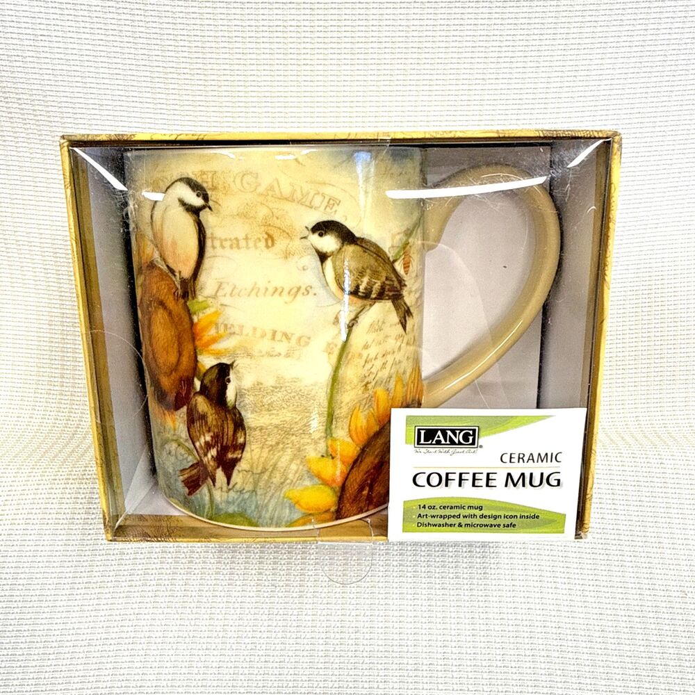 Lang "Sunflower Birds" art by Susan Winget 14 oz. Ceramic Coffee Mug